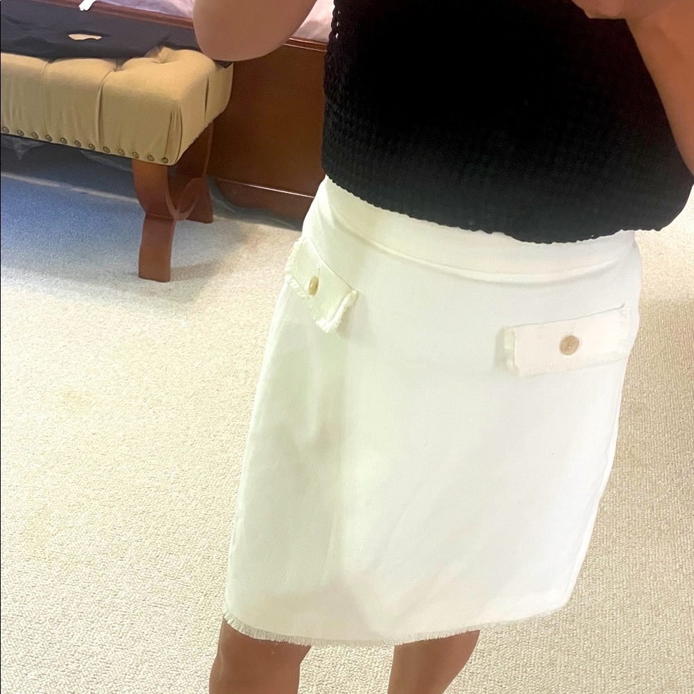 Ann Taylor White Pencil Skirt
